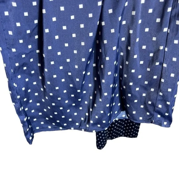 Summersalt Wide Leg Satin Polka Dot Navy Draw String Pant, Medium - Picture 4 of 5